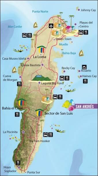 Mapa Turístico San Andrés